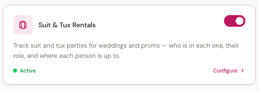 Suit & Tux Rentals module card